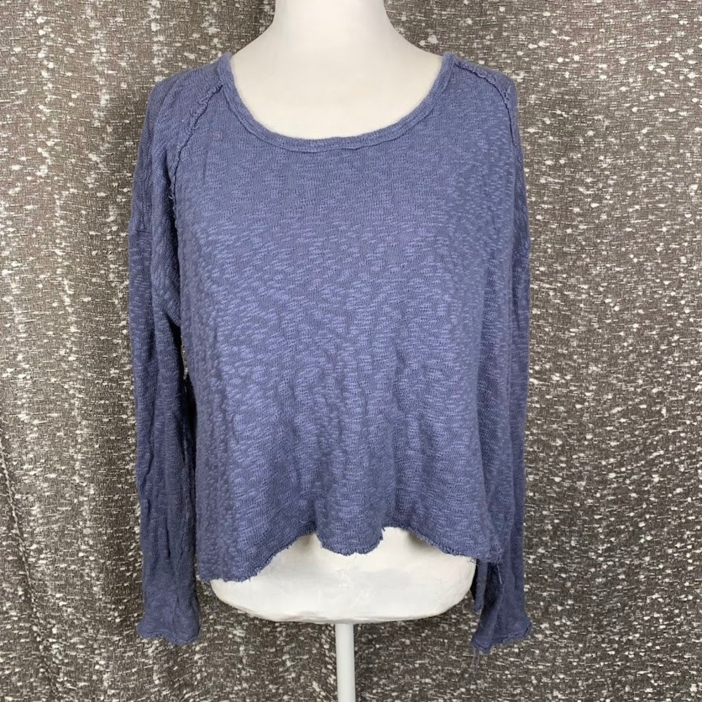 Free People We The Free Purple Long Sleeve Shirt Cutout Back Boho Women's Small